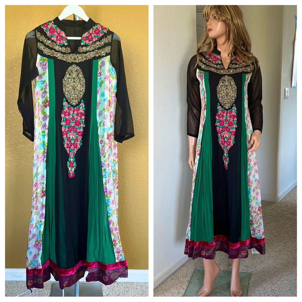 VTG. STUNNING Folk Boho Embroidered Handmade Dress - Picture 1 of 14